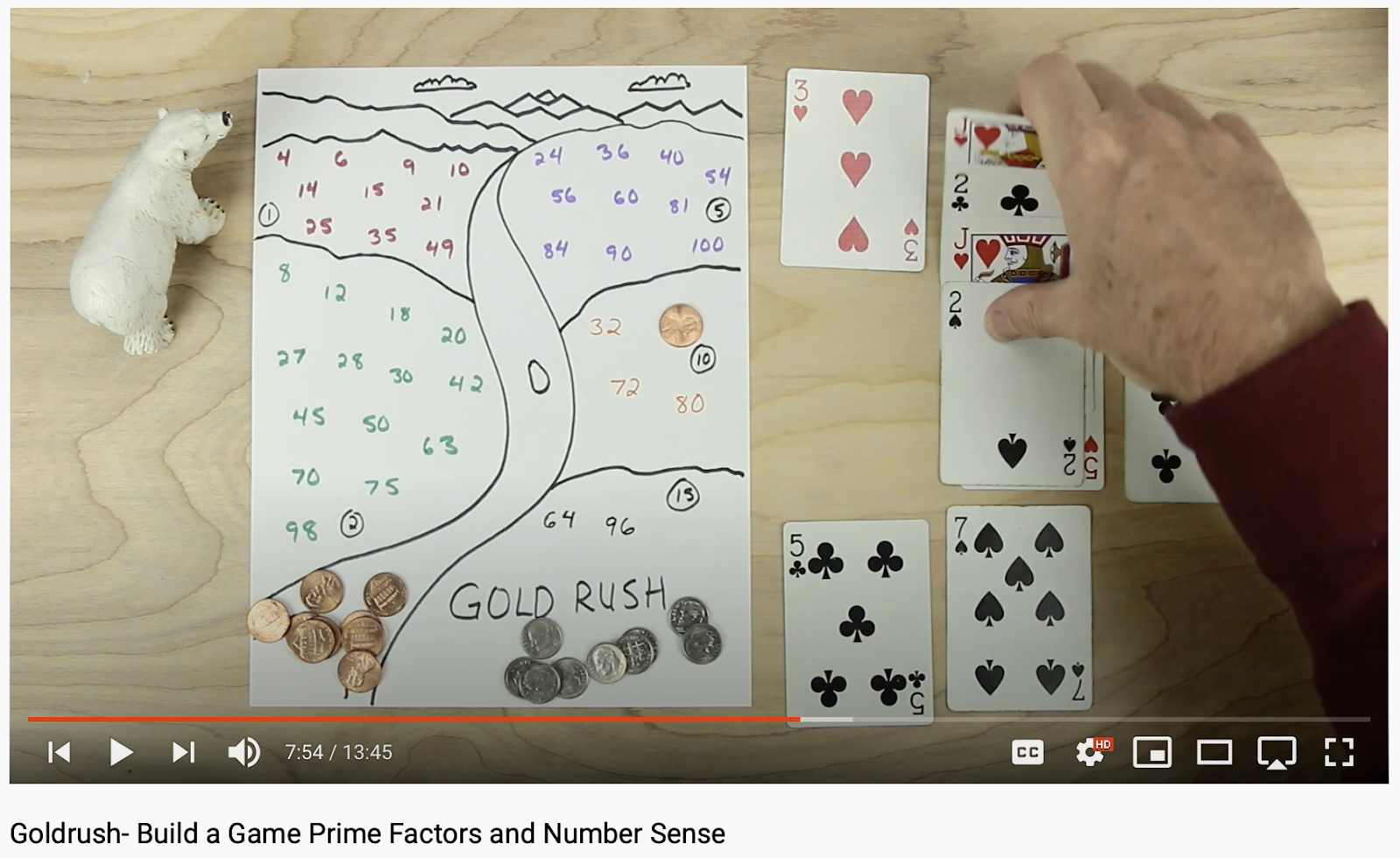 screenshot of mathgames youtube video